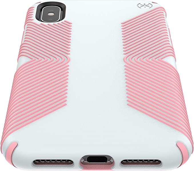 Speck Presidio Grip iPhone Xs Max Case, Dove Grey/Tart Pink