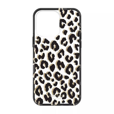 Kate Spade New York Protective Hardshell Case Compatible with MagSafe for Apple iPhone 14 Pro Max - City Leopard Black