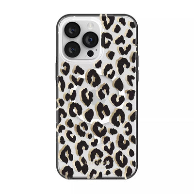 Kate Spade New York Protective Hardshell Case Compatible with MagSafe for Apple iPhone 14 Pro Max - City Leopard Black