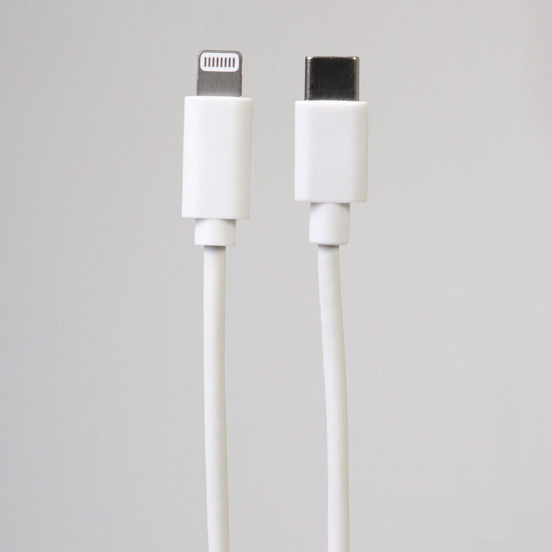 iHip 3ft Rubber Finish Lightning To Type C Cable For Iphone Ipad White