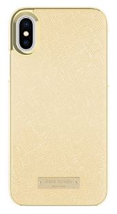 Kate Spade iPhone X Wrap Case (Gold/Gold Logo Plate)