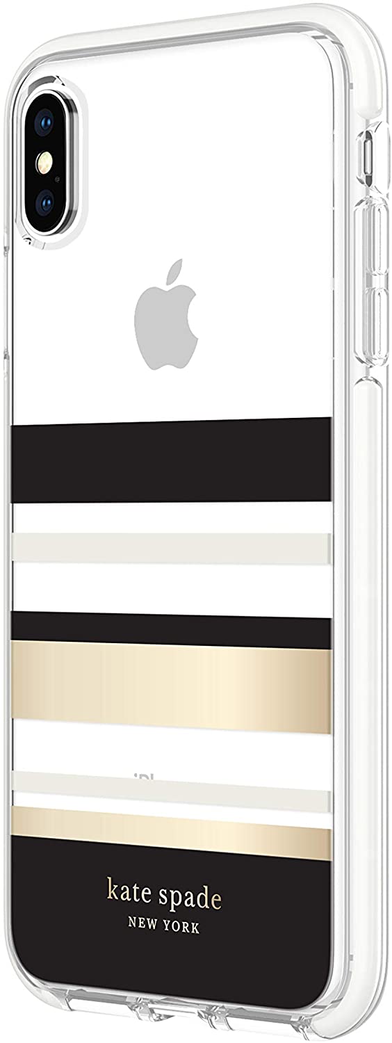 Kate Spade iPhone Xs Max Park Stripe Gold Foil/Black/Cream/Cream Bumper/Clear