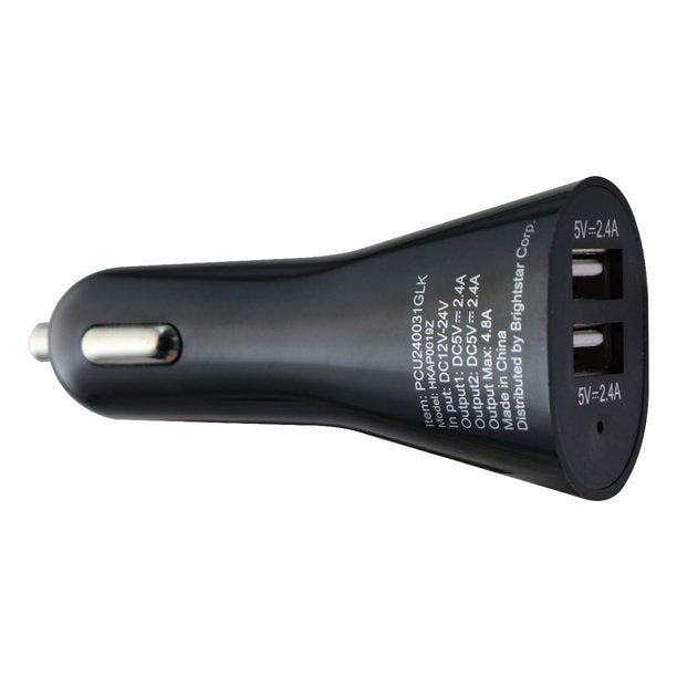 Key Car Charger 4.8 Amp Dual Port Charger (Black)