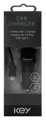 KeyCar Charger 3.4 Amp Usb-C Charger (Black)