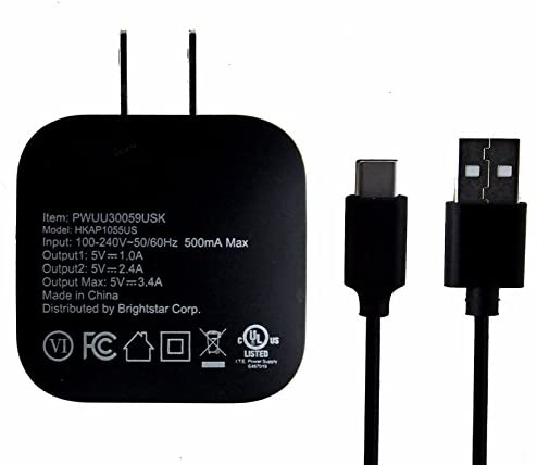 Key Wall Adapter 3.4 Amp Dual  Output Charger (Black)